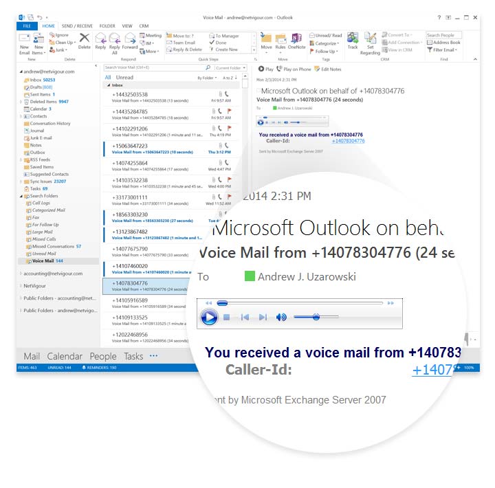 Unified Messaging in Outlook